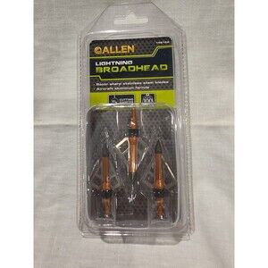 Allen Lightning Broadheads 14612A 100 Grain Fixed 3 Blade 1-1/16" 3 Pack NEW